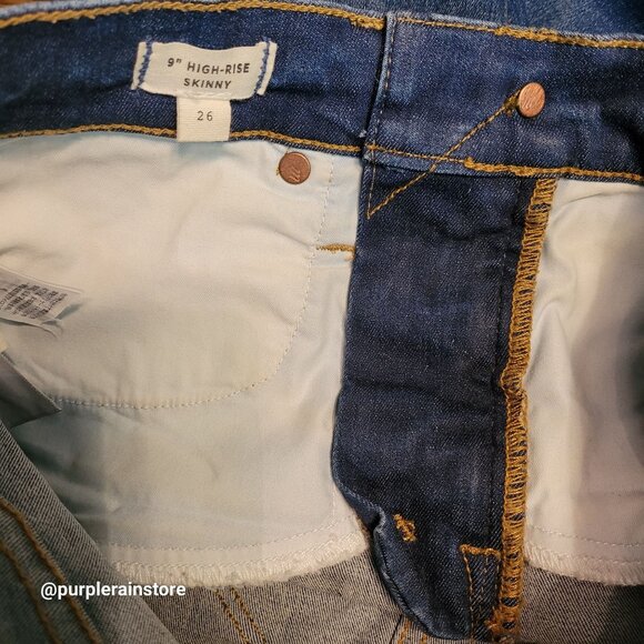 Madewell Jeans 26 Skinny 9" High Rise Patty Wash G7189 Tummy Control Stretch - Picture 4 of 12